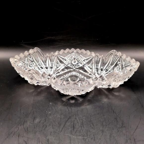 Vintage EAPG Imperial Glass Nucut Pattern #564 Oblong Pressed Glass Relish Dish - Picture 1 of 14